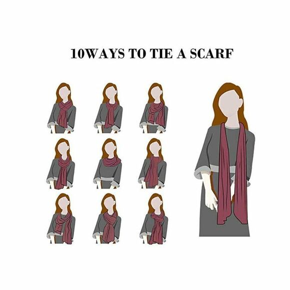 HUIT-HUIT SHADES OF GREEN & BROWN WOOL FRINGED SCARF - 18" x 72" - Picture 4 of 4